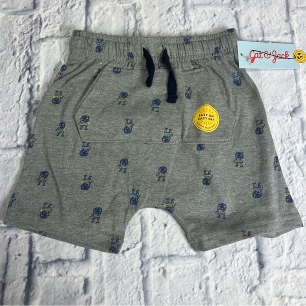 Cat and Jack dinosaur shorts with pockets and drawstring